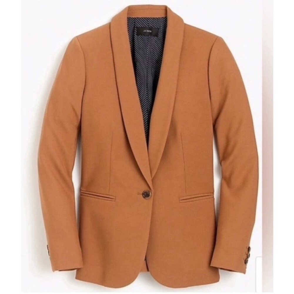 J. Crew Parke Blazer Camel Brown Wool Preppy Academia Size 6